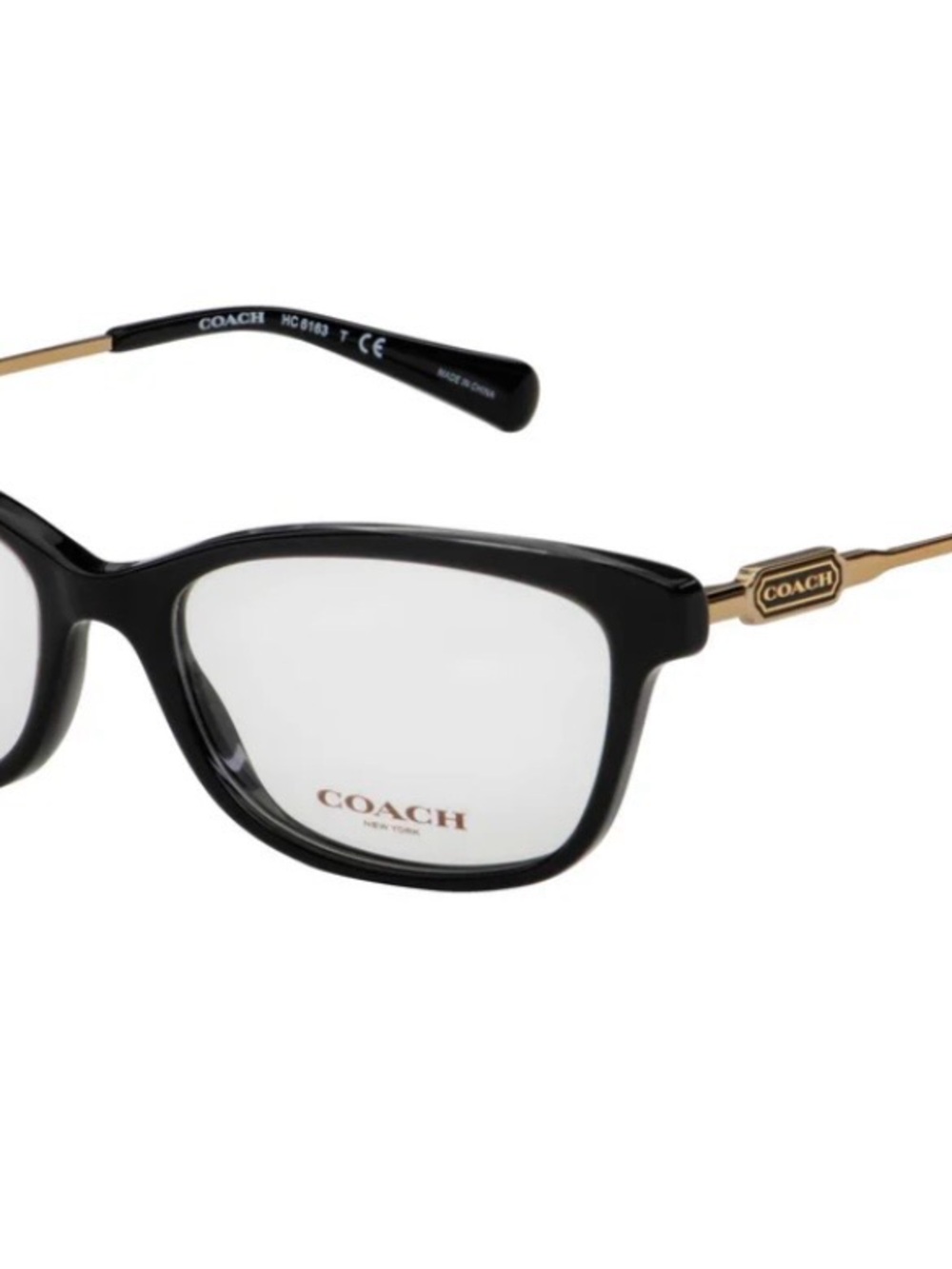 COACH Fashion Unisex Black Rectangular Glasses/HC6163/5002/54/black/nib